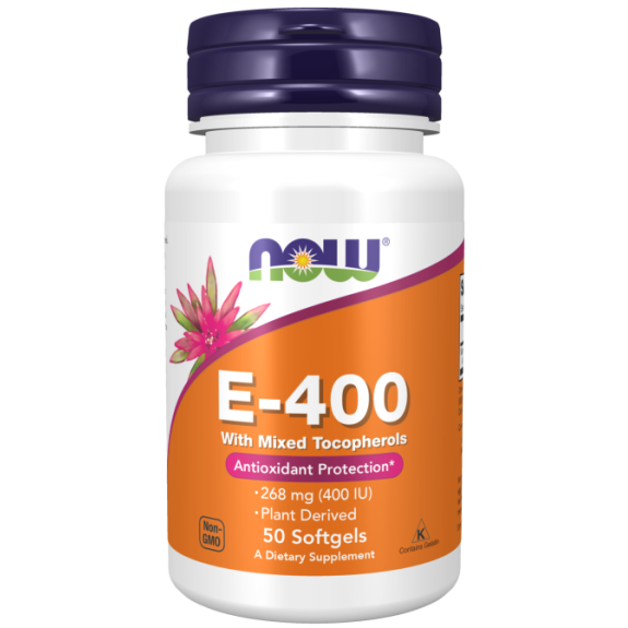 NOW VITAMIN E 400IU 50 SOFTGELS